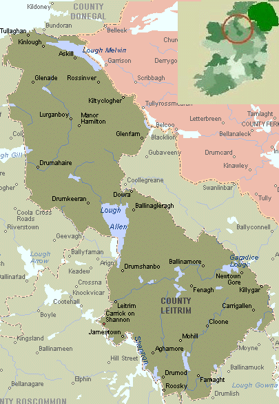 Map of the County Leitrim