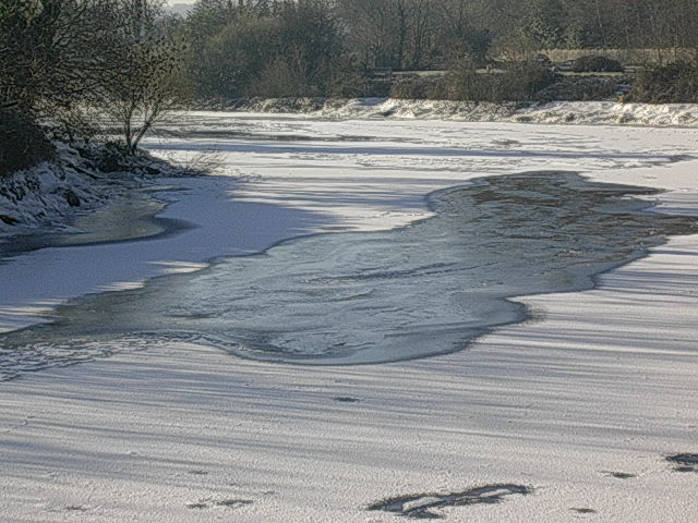 ice on Blackwater River between Cappoquin and Lismore