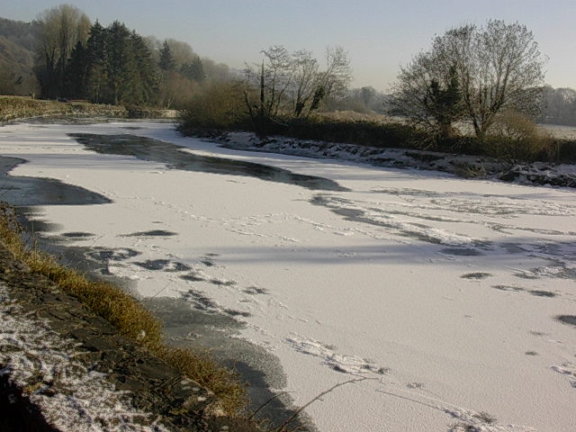 ice on Blackwater River between Cappoquin and Lismore
