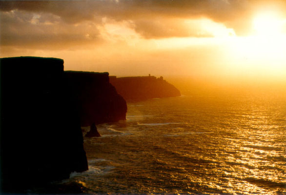 Sunset view of the Cliffs of Moher