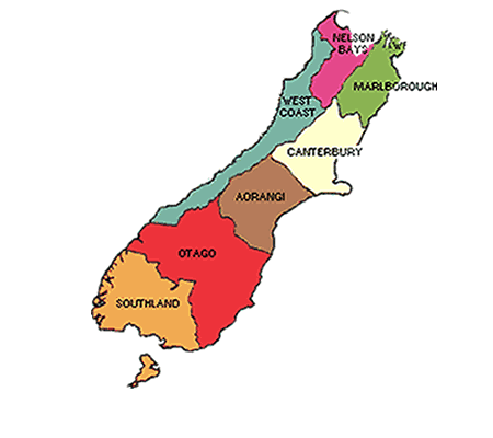 South Island Map