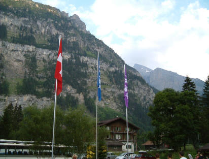 Flags flying at Kandersteg International Scout Centre, the venue for our 2007 Annual Expedition