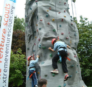 Picture of our Climbing Wall at the Scouting Expo, sponsored by Xtreme Venture Scouts and the Highpoint Group